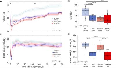 Sleeve Gastrectomy Reduces Glycemia but Does Not Affect Cognitive Impairment in Lean 5xFAD Mice